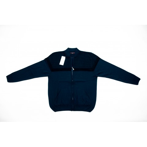 Pulover bleumarin din PNA cu fermoar