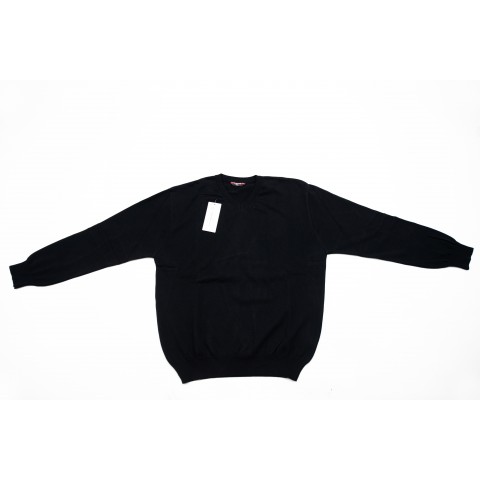 Pulover simplu negru bumbac