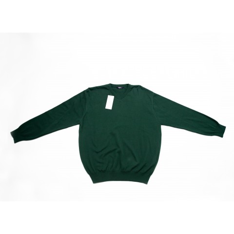 Pulover simplu verde bumbac